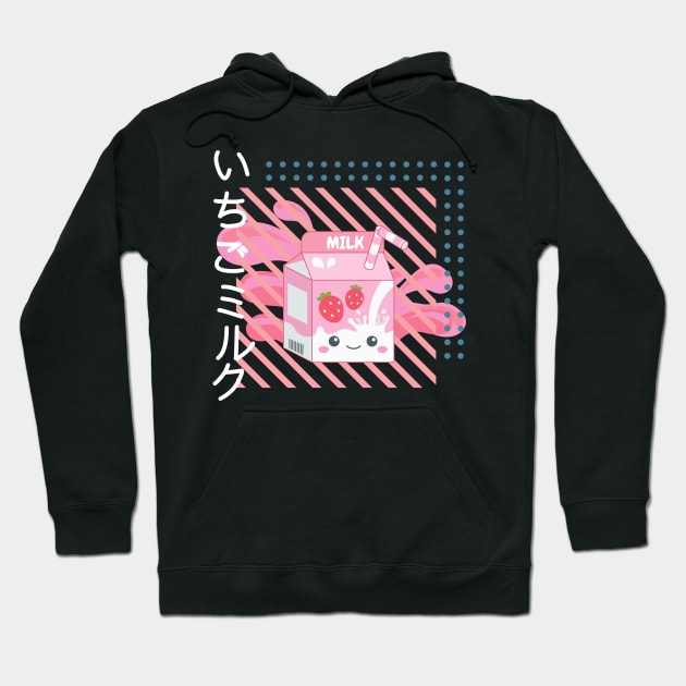 Kawaii Strawberry Milk Hoodie by AKawaiiPastels